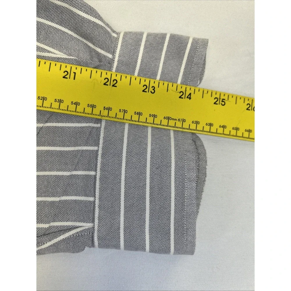 Polo Ralph Lauren Slim Fit Button Down Shirt Long‎ Sleeve Gray Striped Men's XXL